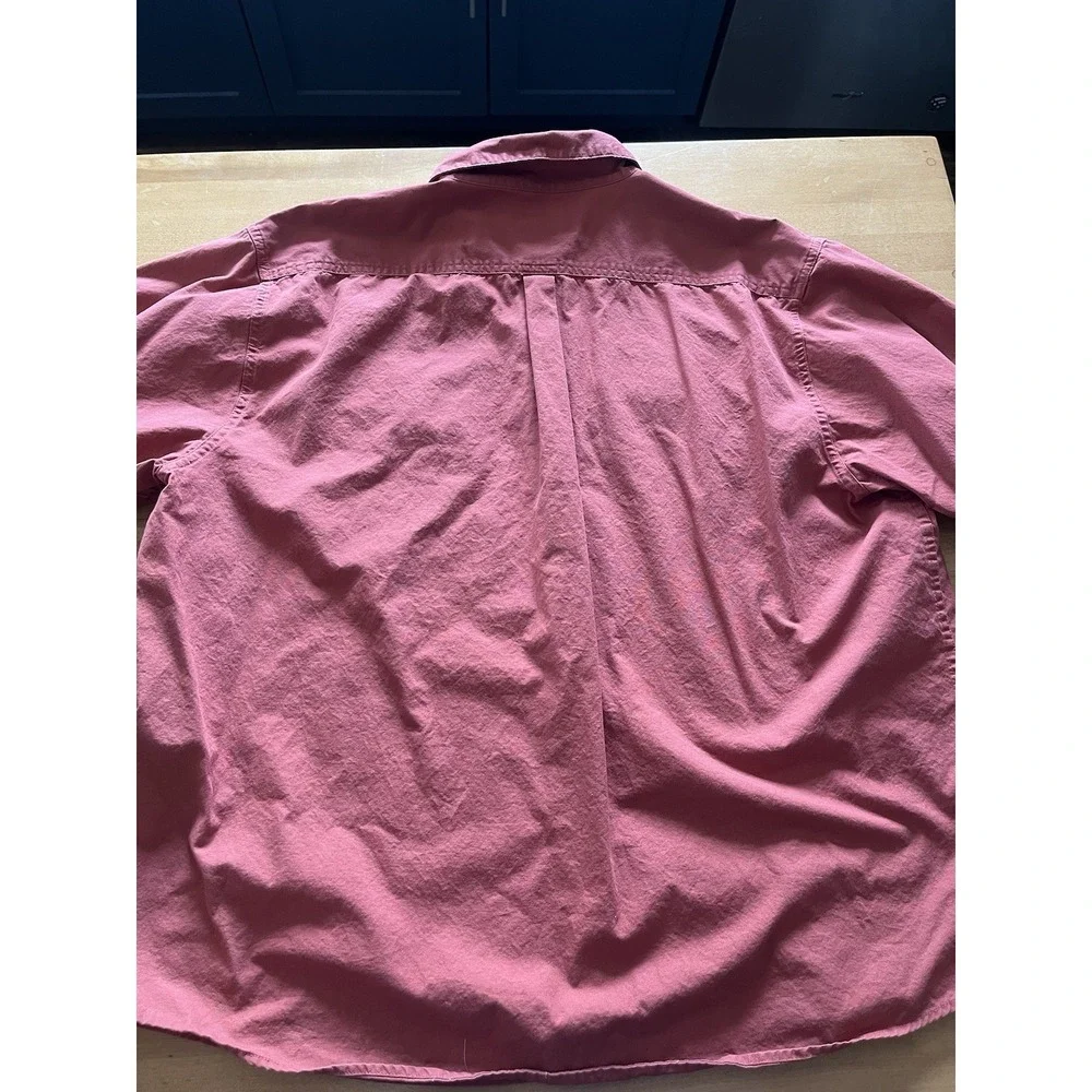 Wrangler‎ Men's 100% Cotton Short Sleeve Button-Up Work Shirt Sz XXL Pockets